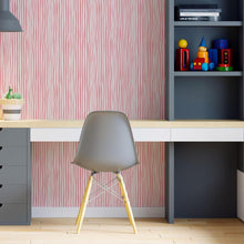 Load image into Gallery viewer, Red Stripes Peel &amp; Stick Wallpaper N06260
