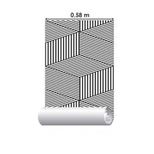 Load image into Gallery viewer, Striped Cubes Peel &amp; Stick Wallpaper N06262
