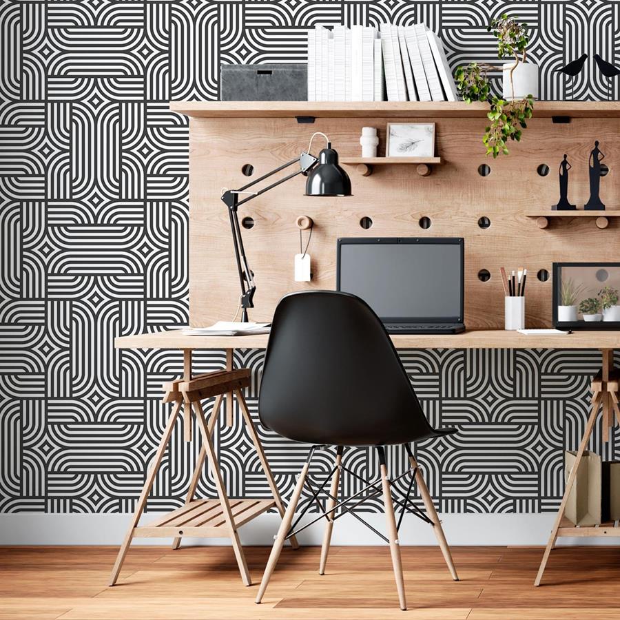 Geometric Lines Peel & Stick Wallpaper N06264