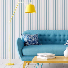 Load image into Gallery viewer, Fine Lines Blue and White Peel &amp; Stick Wallpaper N06268
