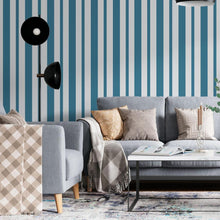 Load image into Gallery viewer, Strong Blue and White Striped Peel &amp; Stick Wallpaper N06269
