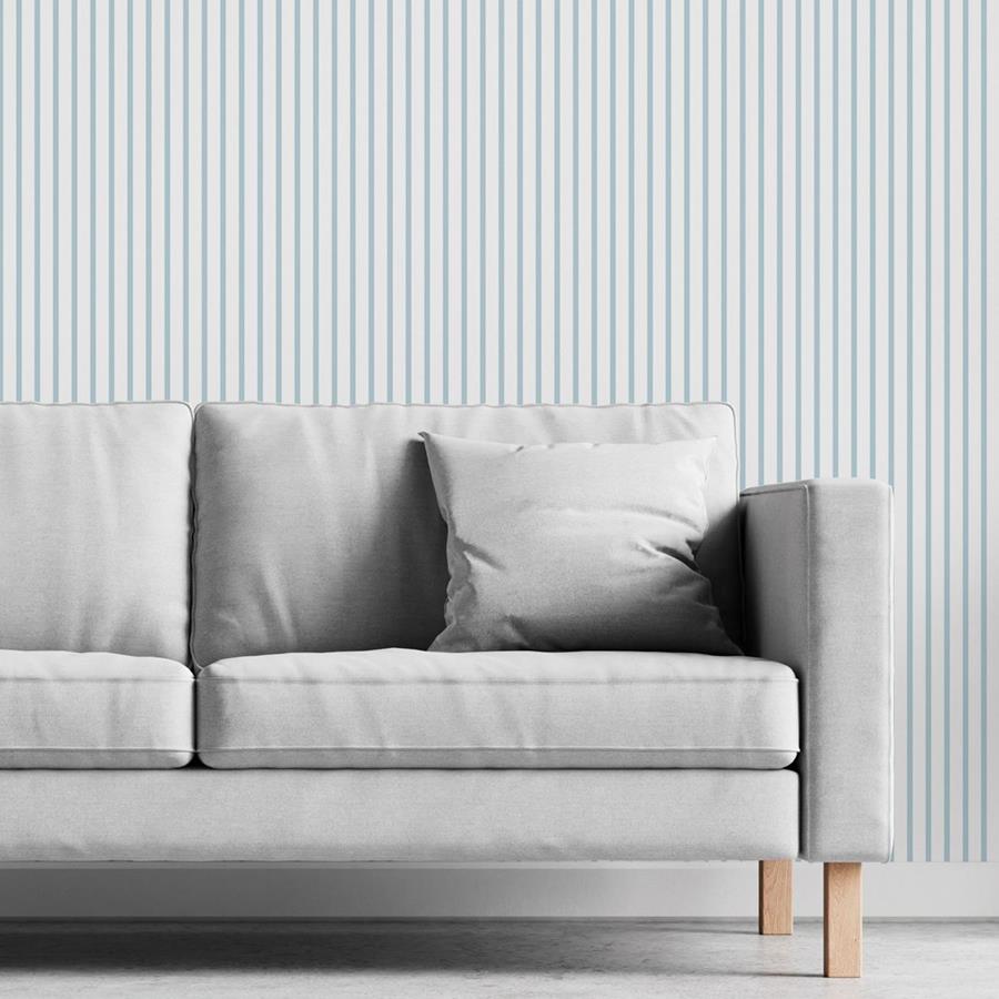 Fine Lines Blue and White Peel & Stick Wallpaper N06270