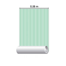 Load image into Gallery viewer, Green and White Striped Peel &amp; Stick Wallpaper N06276
