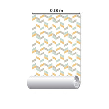 Load image into Gallery viewer, Geometric Chevron Yellow Peel &amp; Stick Wallpaper N06294
