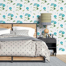 Load image into Gallery viewer, Flowers Azuis White Peel &amp; Stick Wallpaper N07013
