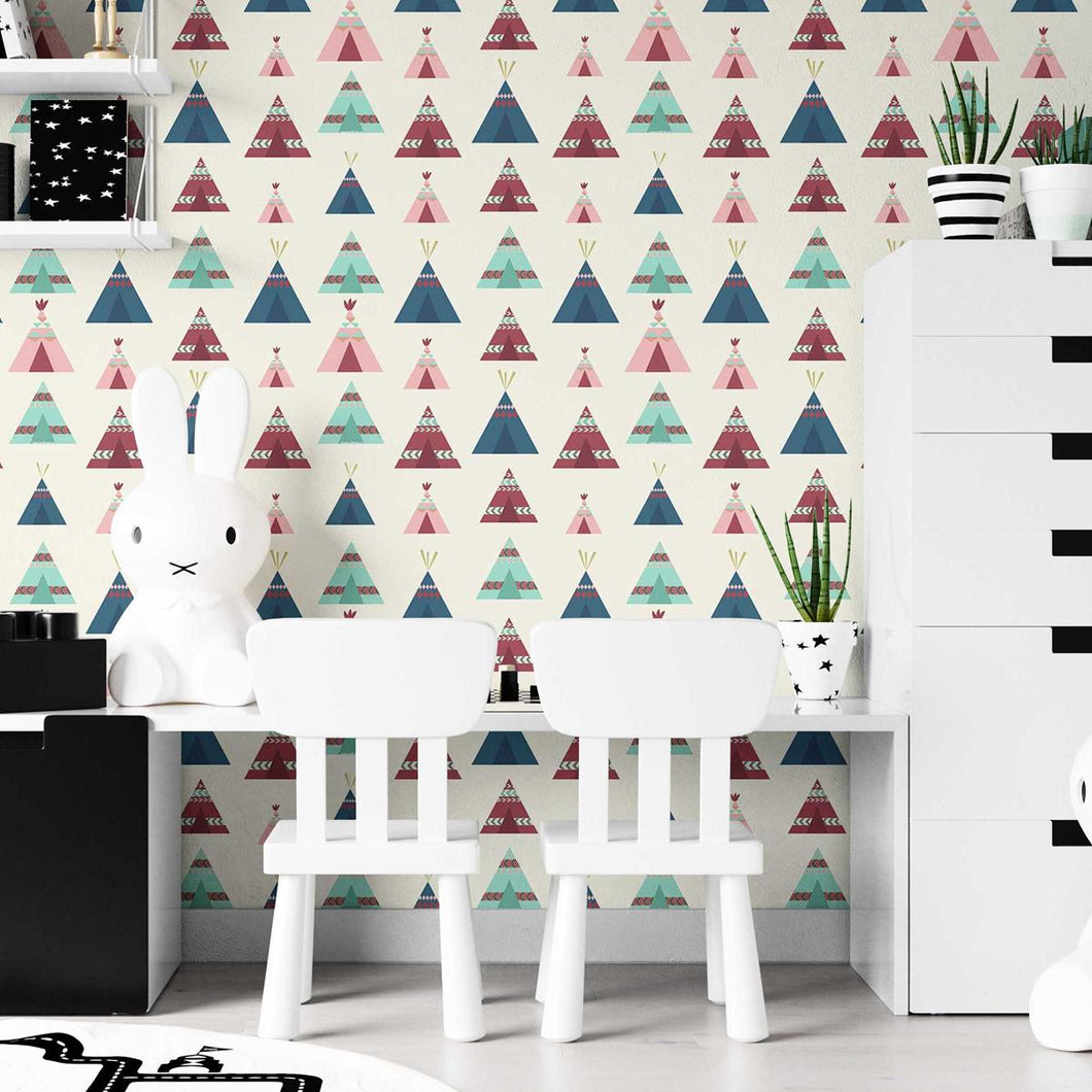 Boho Tent Colorful Peel & Stick Wallpaper N07025