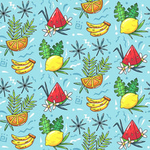 Load image into Gallery viewer, Tropical Fruits Blue Peel &amp; Stick Wallpaper N07033
