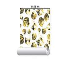 Load image into Gallery viewer, Shells Yellow and White Peel &amp; Stick Wallpaper N07047
