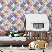 Load image into Gallery viewer, Geometric Red Peel &amp; Stick Wallpaper N09030
