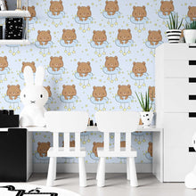 Load image into Gallery viewer, Little Teddy Bears and Stars Peel &amp; Stick Wallpaper N07058
