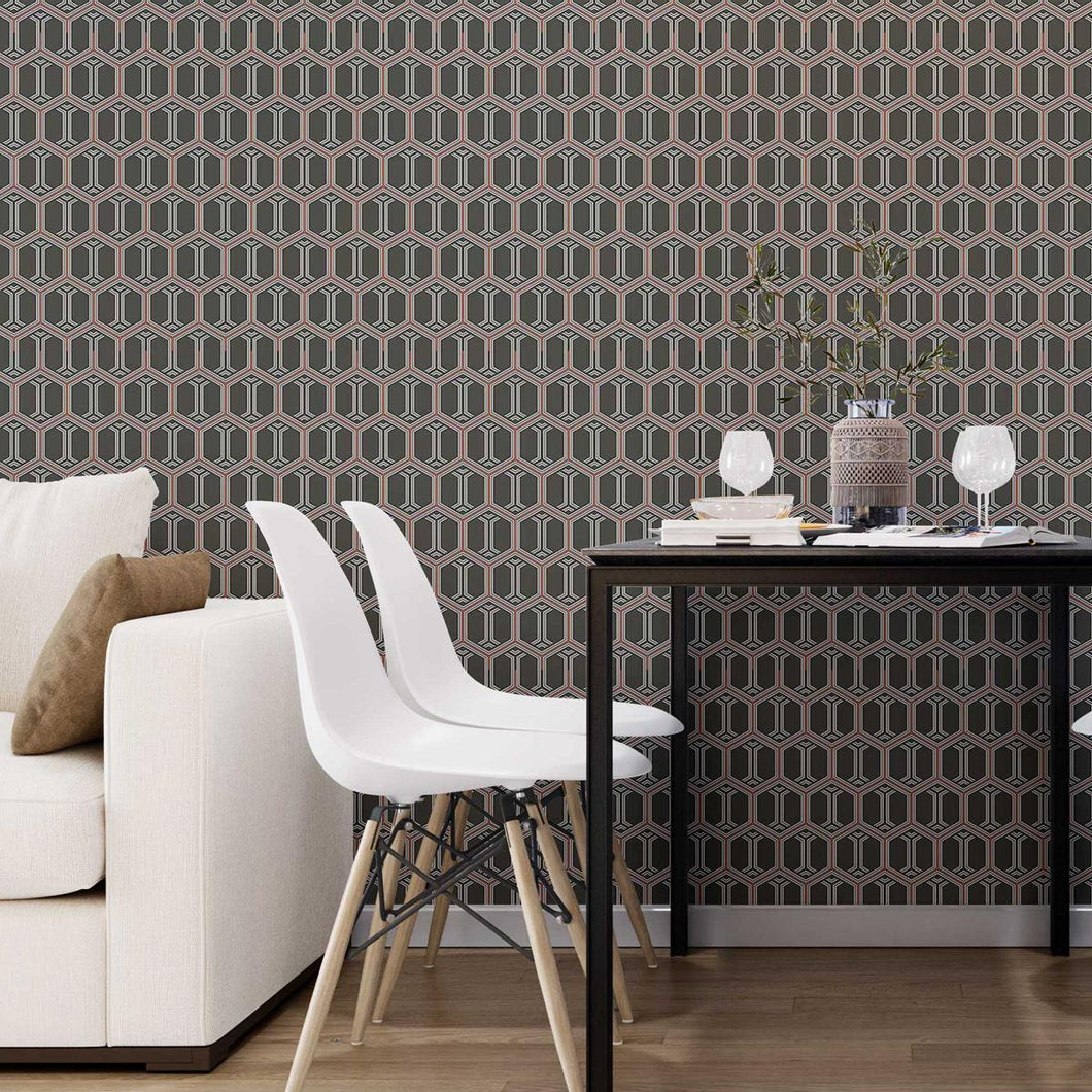 Art Deco Beehive Peel & Stick Wallpaper N07061