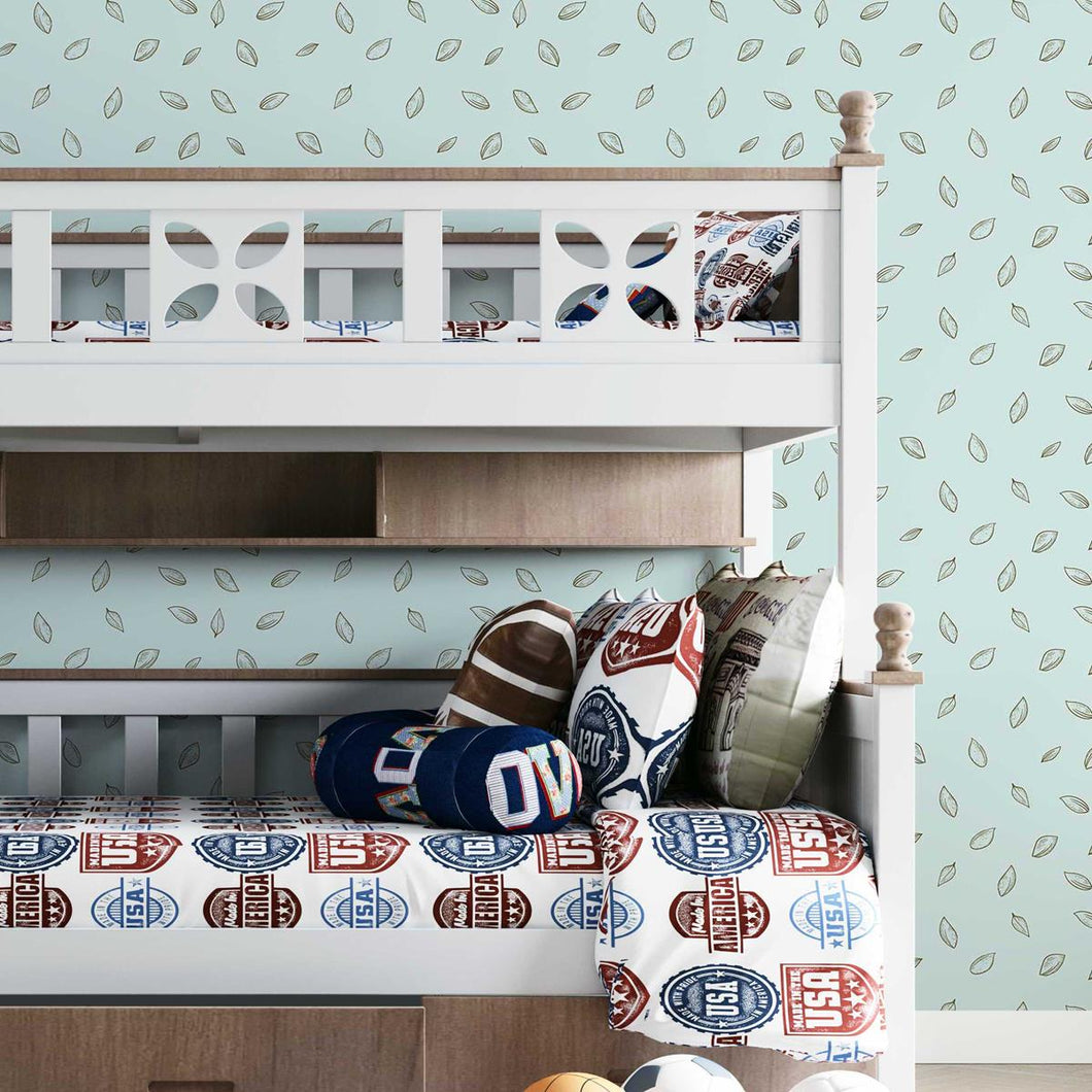 Folhos Minimalist Blue Green Peel & Stick Wallpaper N07064