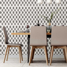 Load image into Gallery viewer, B&amp;W Abstract Leaves Peel &amp; Stick Wallpaper N07065
