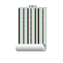 Load image into Gallery viewer, Stripes With Draws Blue and Beige Peel &amp; Stick Wallpaper N07066
