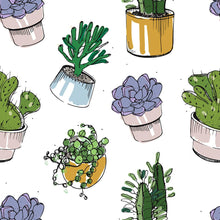 Load image into Gallery viewer, Succulents Watercolor Peel &amp; Stick Wallpaper N07068
