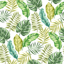 Load image into Gallery viewer, Tropical Leaves Green White Peel &amp; Stick Wallpaper N07071
