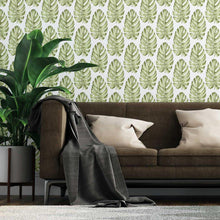 Load image into Gallery viewer, Monstera Leaves Green Peel &amp; Stick Wallpaper N07075

