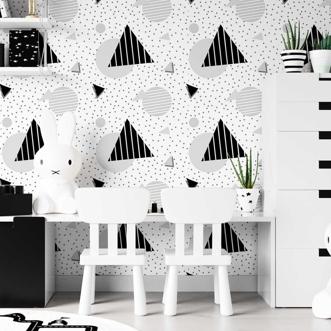 Dots and Shapes Peel & Stick Wallpaper N07088
