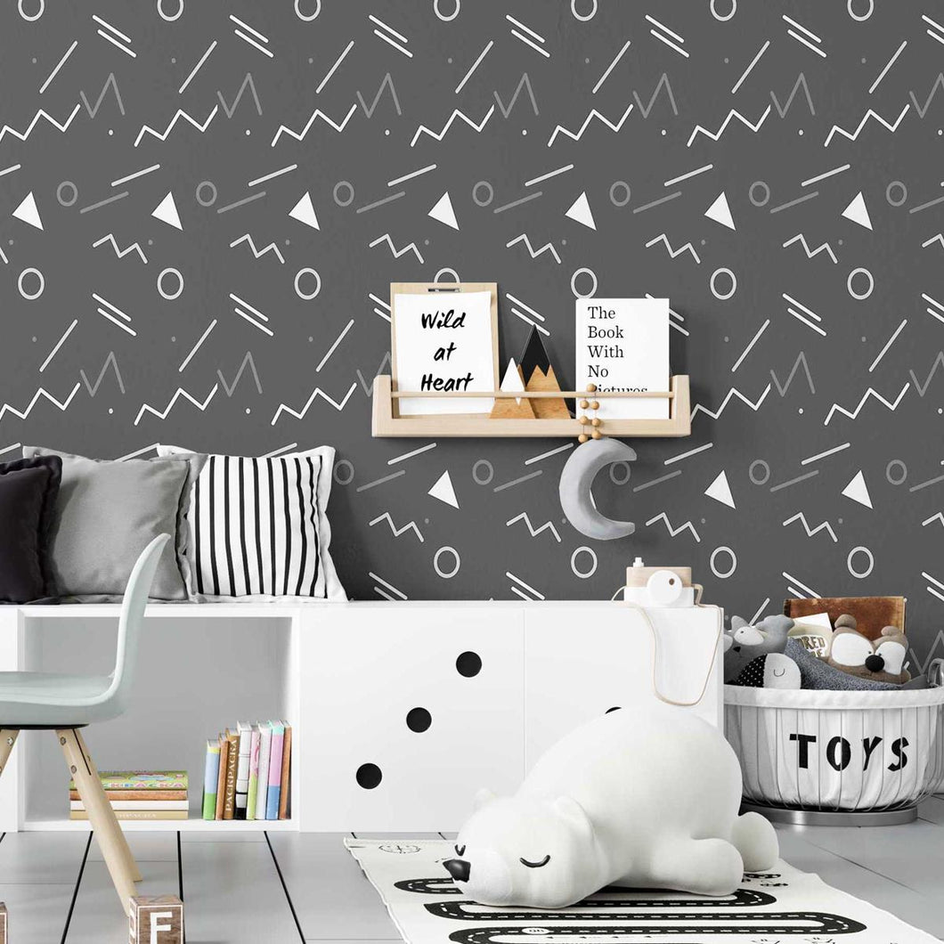 Abstract Grey Peel & Stick Wallpaper N07089
