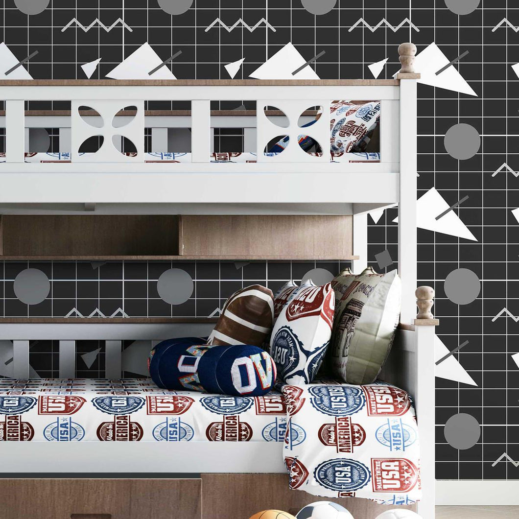 Geometric Dark Peel & Stick Wallpaper N07090