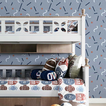 Load image into Gallery viewer, Abstract Waves and Dots &amp; Red Peel &amp; Stick Wallpaper N07093
