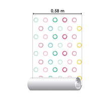 Load image into Gallery viewer, Scribbled Colorful Circles Peel &amp; Stick Wallpaper N07105
