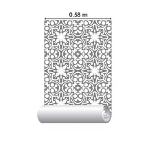 Load image into Gallery viewer, Tile Abstract Gray and White Peel &amp; Stick Wallpaper N07113
