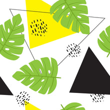 Load image into Gallery viewer, Geometric Tropical Leaves Peel &amp; Stick Wallpaper N07114
