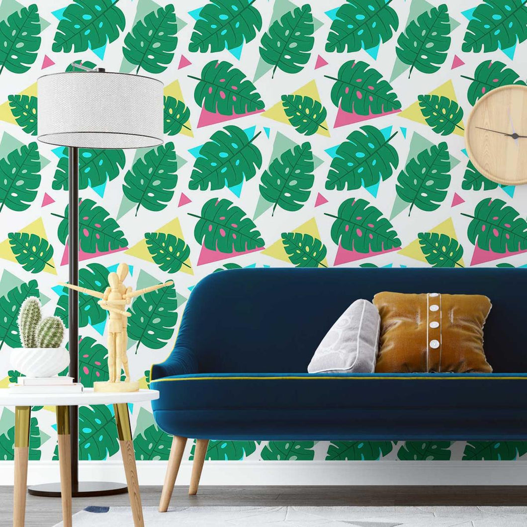 Geometric Tropical Colorful Peel & Stick Wallpaper N07116