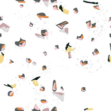 Load image into Gallery viewer, White Pink &amp; Yellow Granite Peel &amp; Stick Wallpaper N07119
