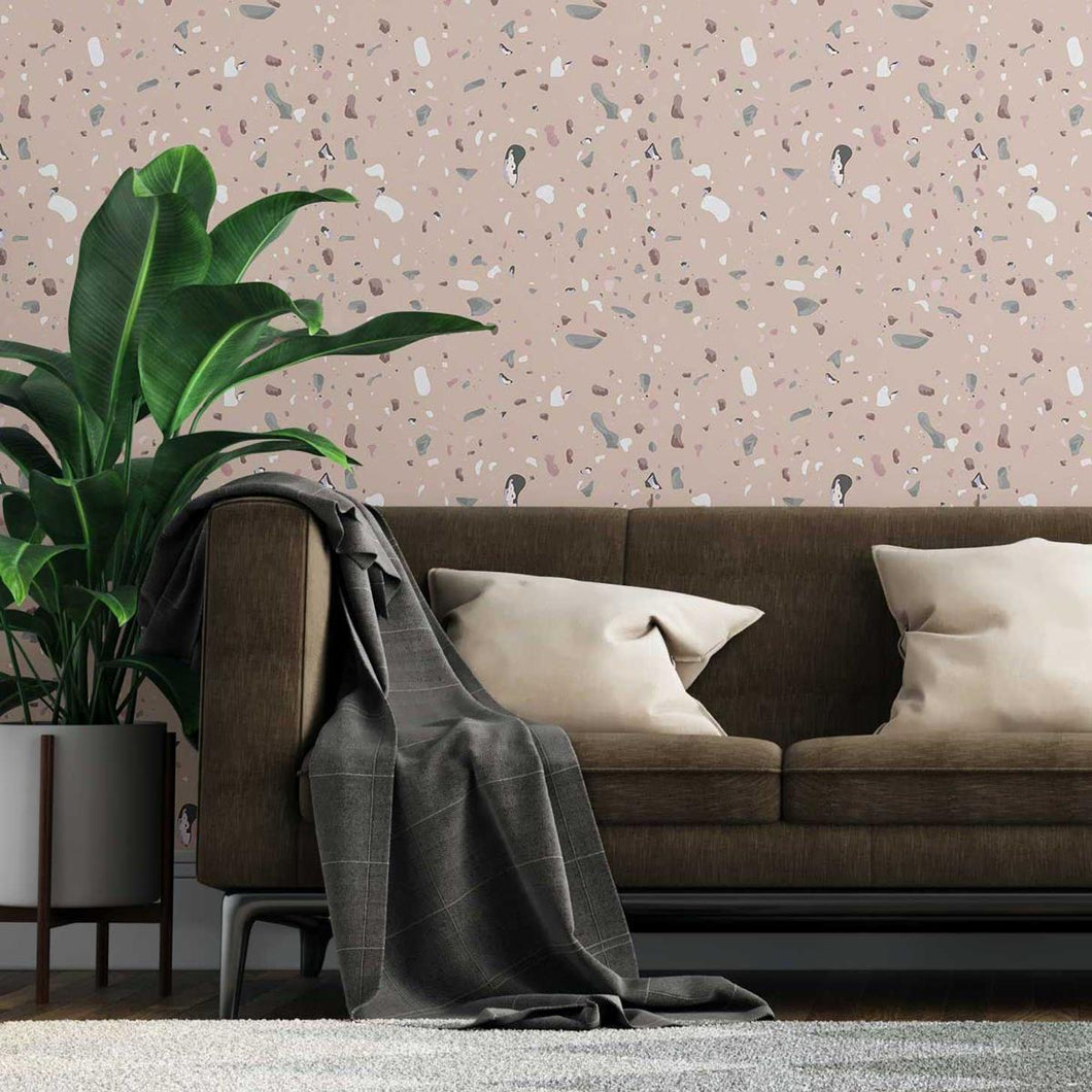 Beige & Colorful Granite Peel & Stick Wallpaper N07124