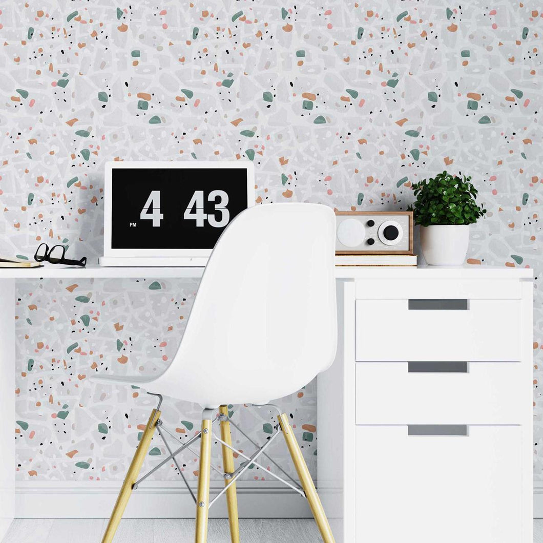 Gray & Colorful Granite Peel & Stick Wallpaper N07127