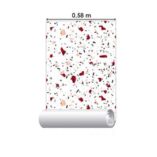 Load image into Gallery viewer, White &amp; Red Granite Peel &amp; Stick Wallpaper N07131
