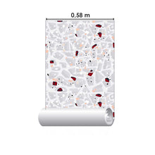 Load image into Gallery viewer, Gray &amp; Red Granite Peel &amp; Stick Wallpaper N07139
