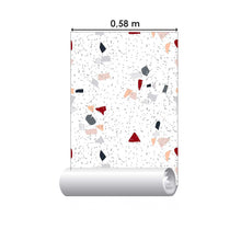 Load image into Gallery viewer, Gray Orange &amp; Red Granite Peel &amp; Stick Wallpaper N07140
