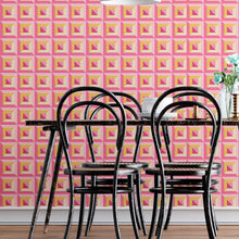 Load image into Gallery viewer, Abstract Geometric Pink and Yellow Peel &amp; Stick Wallpaper N08030

