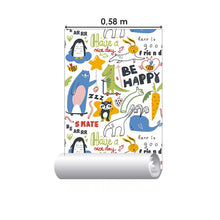 Load image into Gallery viewer, Animais Cartoon Lettering Peel &amp; Stick Wallpaper N08034
