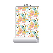 Load image into Gallery viewer, Animais Savana Divertidos Peel &amp; Stick Wallpaper N08044
