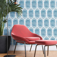 Load image into Gallery viewer, Watercolor Blue Flowers Abstract Peel &amp; Stick Wallpaper N08046
