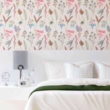 Load image into Gallery viewer, Autumn Flowers Watercolor Peel &amp; Stick Wallpaper N08051
