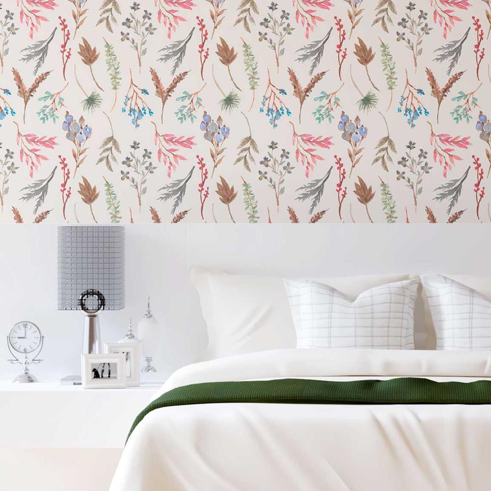 Autumn Flowers Watercolor Peel & Stick Wallpaper N08051