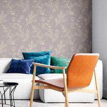Load image into Gallery viewer, Vintage Floral Gray Peel &amp; Stick Wallpaper N08057
