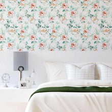 Load image into Gallery viewer, Roses and Leaves Peel &amp; Stick Wallpaper N08062

