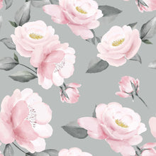 Load image into Gallery viewer, Roses and Leaves Gray Peel &amp; Stick Wallpaper N08063

