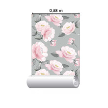 Load image into Gallery viewer, Roses and Leaves Gray Peel &amp; Stick Wallpaper N08063
