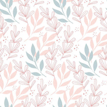 Load image into Gallery viewer, Leaves Blue and Pink Peel &amp; Stick Wallpaper N08069
