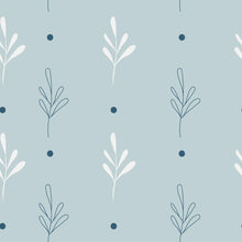 Load image into Gallery viewer, Branches Minimalist Polka Dots Blue Peel &amp; Stick Wallpaper N08071
