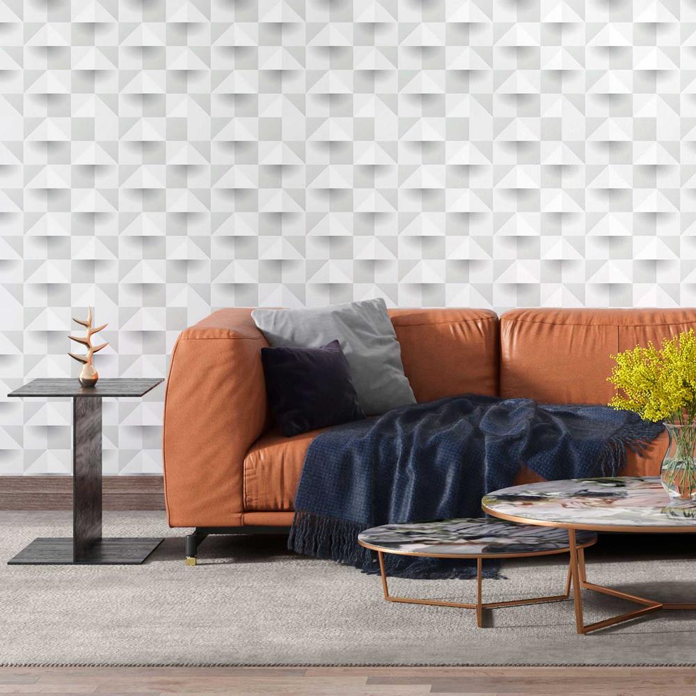 Geometric Gray Peel & Stick Wallpaper N08045