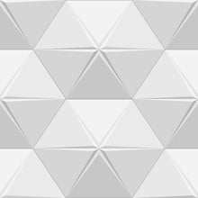 Load image into Gallery viewer, Triangles White and Gray Peel &amp; Stick Wallpaper N08080
