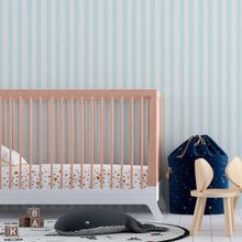 Load image into Gallery viewer, White and Blue Striped Peel &amp; Stick Wallpaper N08107
